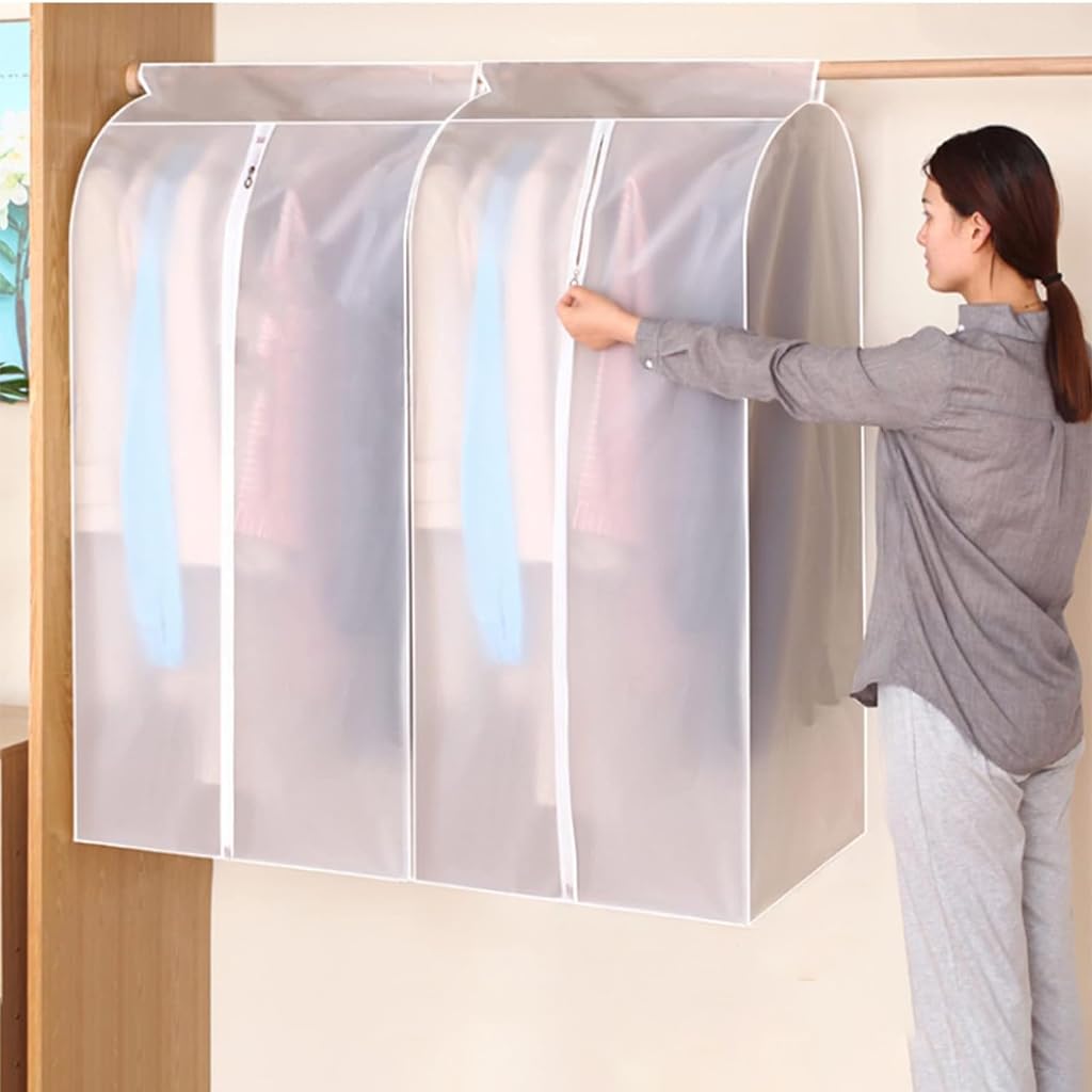 HASTHIP Wardrobe Hanging Clothes Storage Bag, 43 Inches Hanging Garment Bags for Clothes Garment Protector Rack Cover for Suit, Coat, Gusseted Garment BagBottom Enclosed HASTHIP Wardrobe Hanging Clothes Storage Bag, 43 Inches Hanging Garment Bags for Clothes Garment Protector Rack Cover for Suit, Coat, Gusseted Garment BagBottom Enclosed